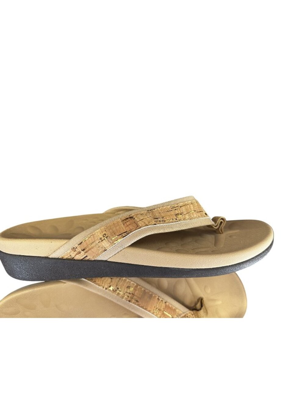 Womens Arch Support Flip Flops Khaki Size 38 Comfort Sandals With Box
